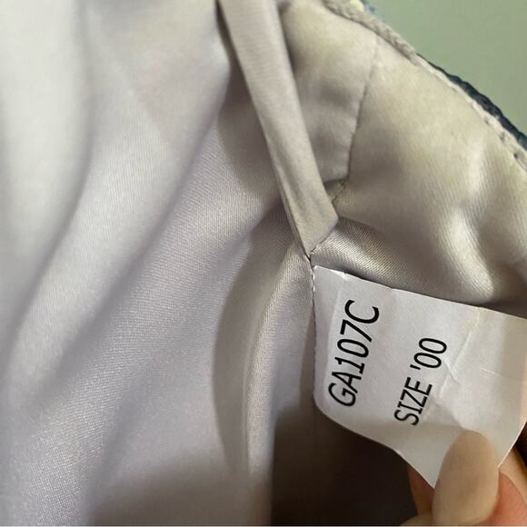 Amsale Watercolor Long Strapless Bridesmaid Evening Crinkle Silk Chiffon Dress - Picture 10 of 10